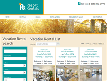 Tablet Screenshot of bookings.resortrentals.us